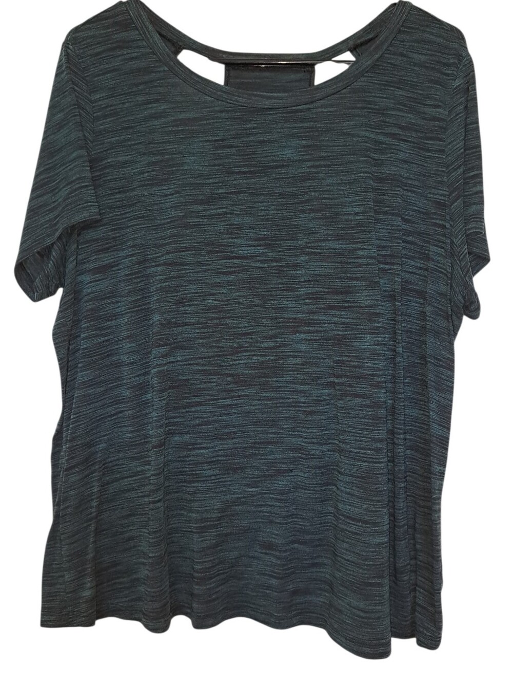 715-Torrid Short Sleeve Tee in Teal/Black Space-Dye,sz.1x
